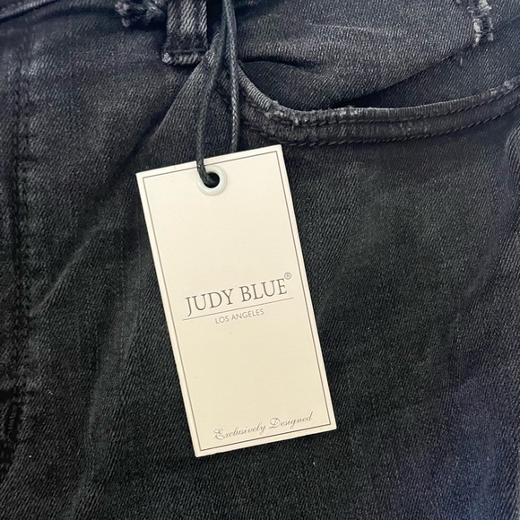 NEW WITH TAGS Judy Blue Black Buffalo Plaid Patch Skinny SIZE 18W - Picture 3 of 16
